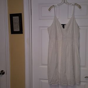 New White LB Spaghetti Strap Dress